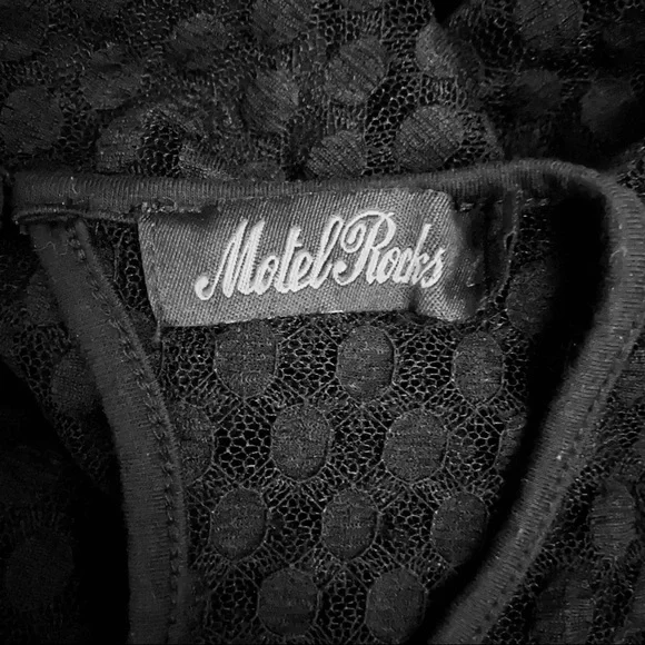 MOTEL ROCKS | SWEETHEART BODYCON LONG SLEEVE LACE DRESS #FML1335 - Picture 3 of 4